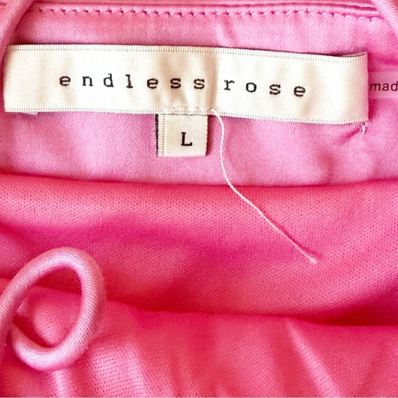 Endless Rose 🌹 SATIN CROSS SPAGHETTI TIE MINI DRESS L - Picture 9 of 13